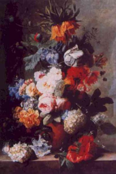 Jan van Huysum Still Life of Flowers in a Vase on a Marble Ledge Germany oil painting art